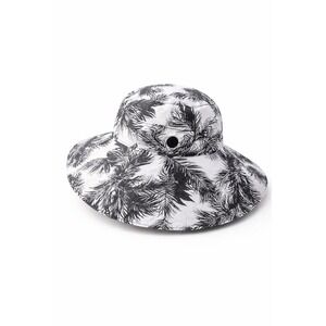 Vince Camuto Black White Palm‎ Leaf Print Wide Brim Sun Hat NWT One Size